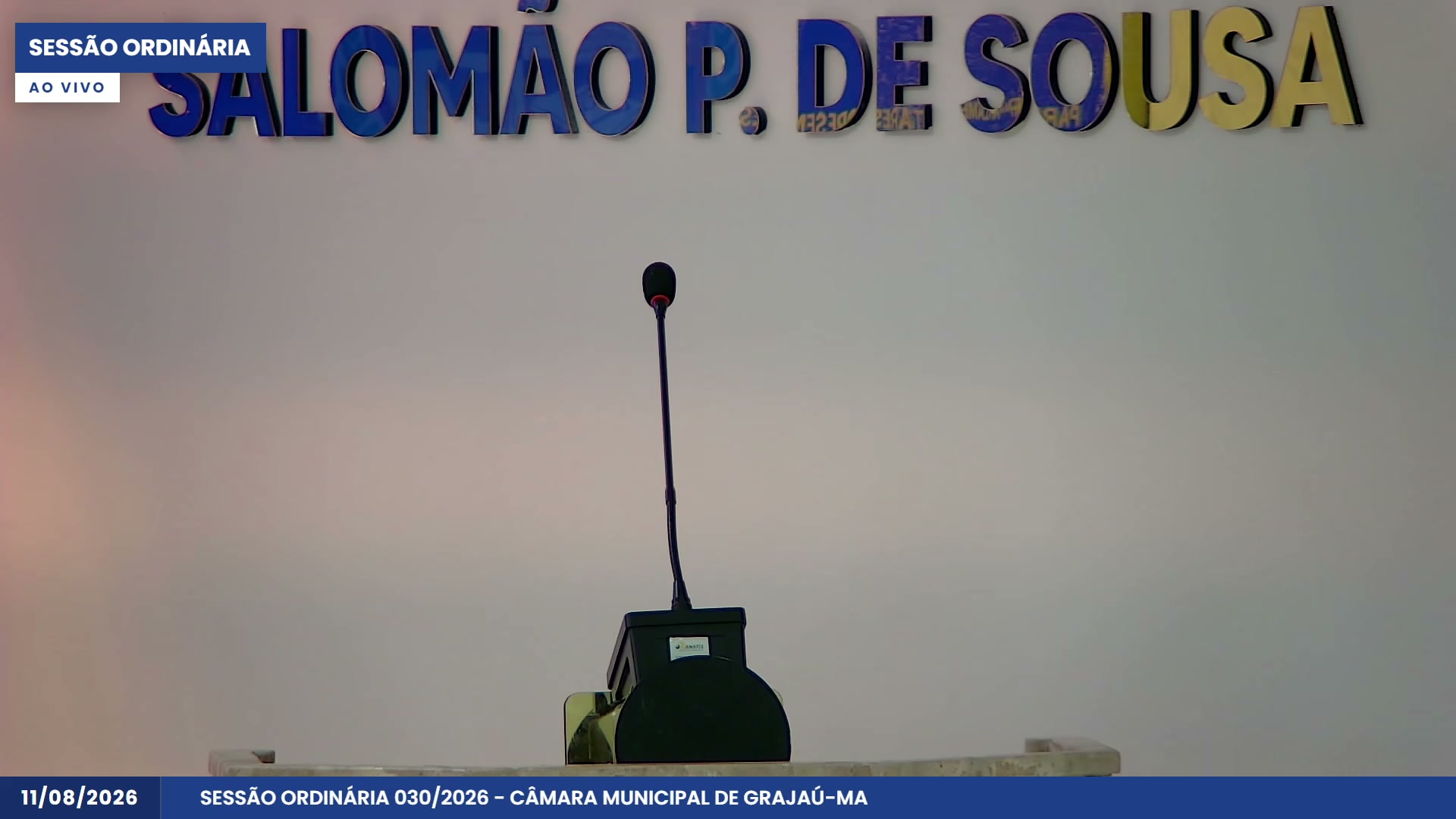 Plenário da Câmara Municipal de Grajaú durante a sessão