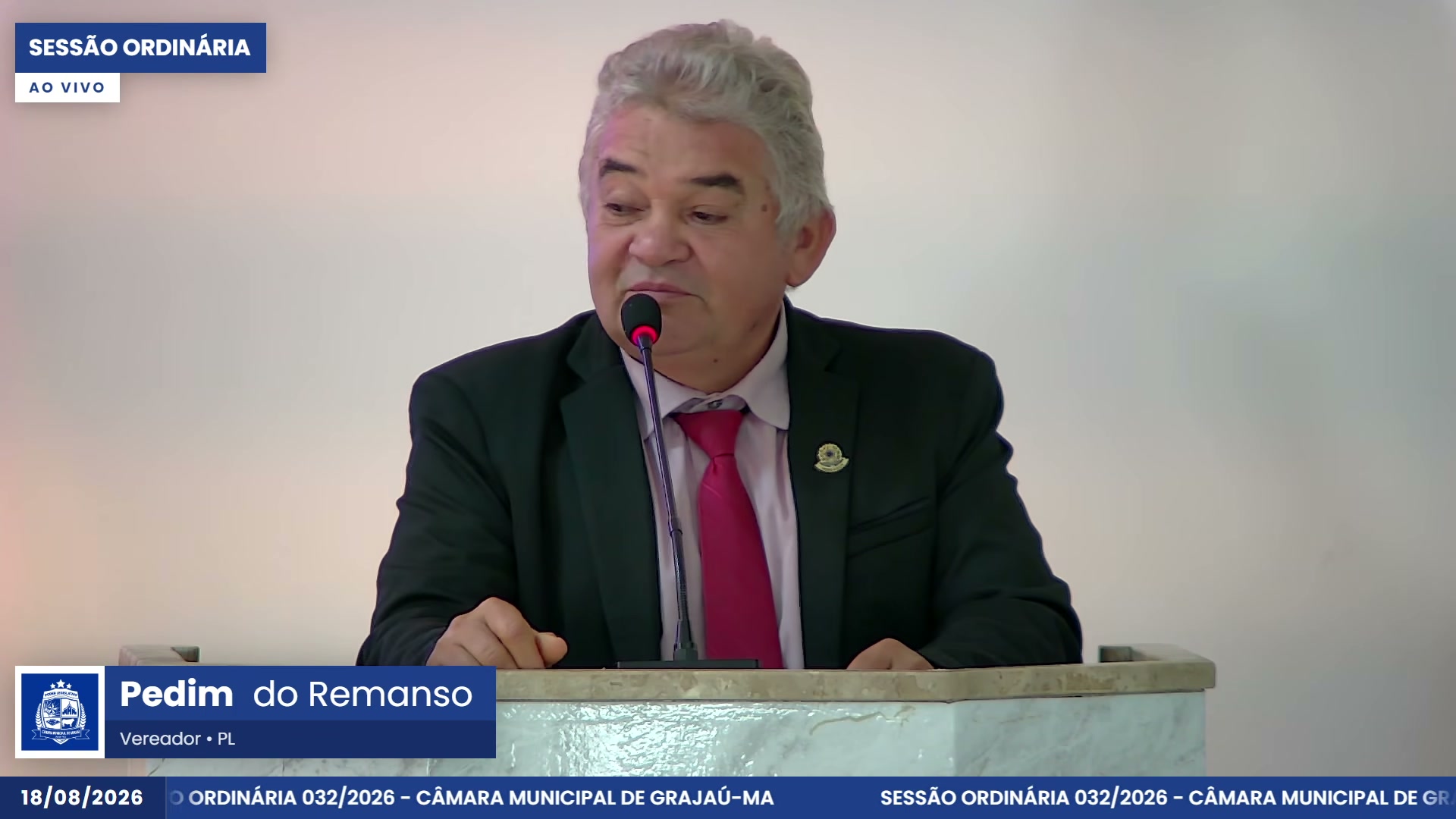 Vereador Pedim do Remanso durante fala sobre postos de saúde da zona rural