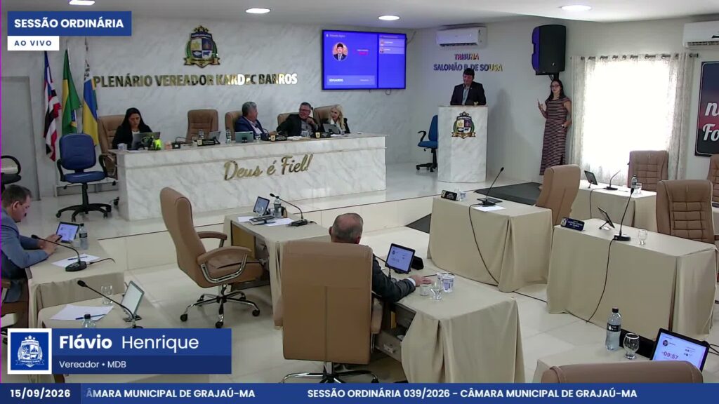 Câmara de Grajaú aprova títulos de cidadania e vereador critica indicações políticas em sessão de 15 de setembro