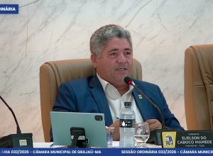 Presidente Elielson do Caboclo Mamede conduz a Sessão Ordinária 032/2026 da Câmara de Grajaú