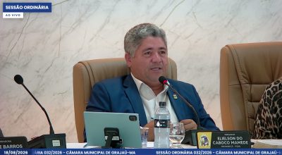 Presidente Elielson do Caboclo Mamede conduz a Sessão Ordinária 032/2026 da Câmara de Grajaú